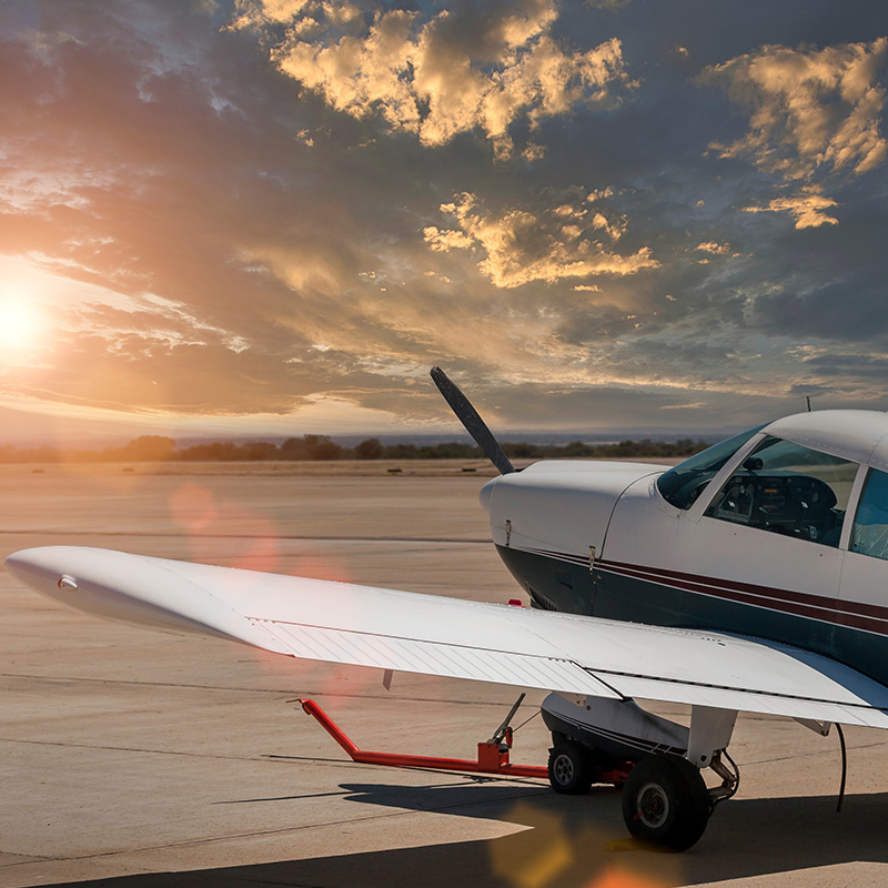 plane in sunset