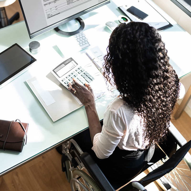 accountant working on taxes