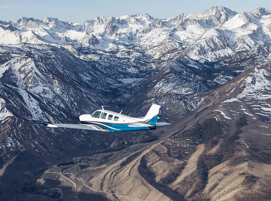 airplane in the mountains